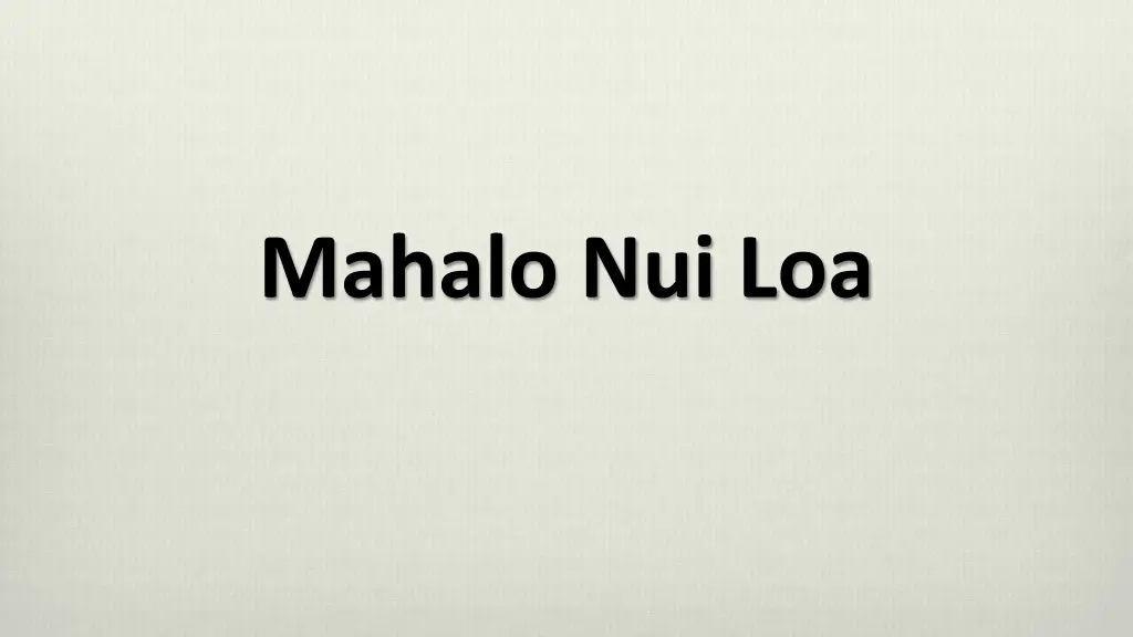 mahalo nui loa