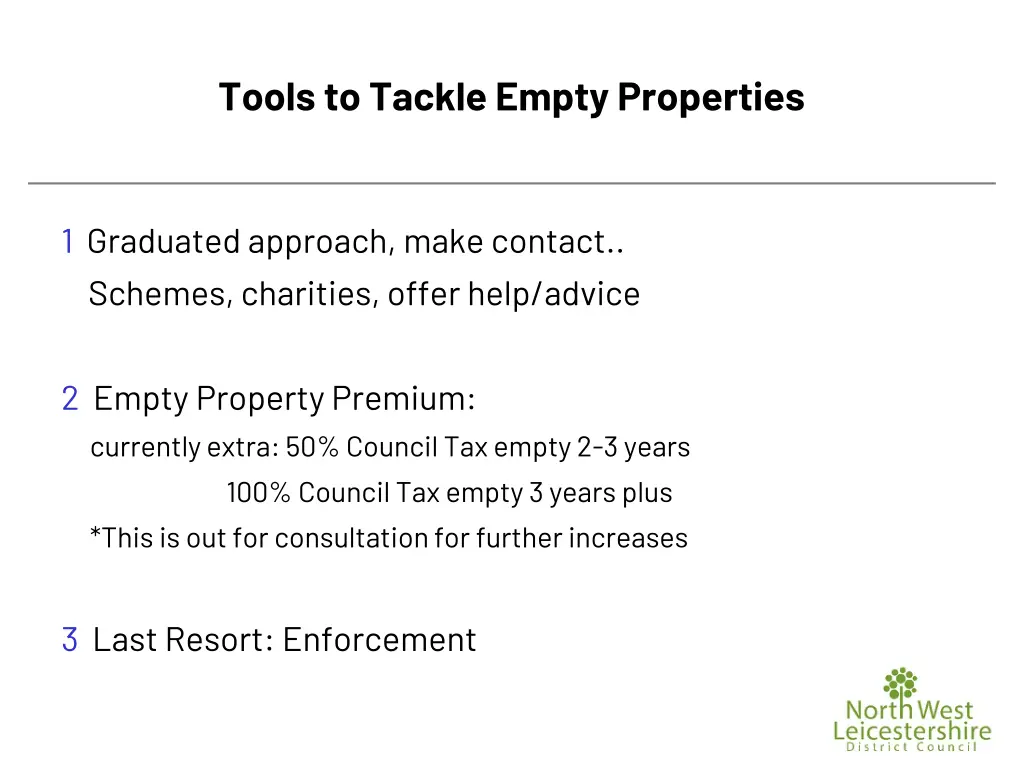 tools to tackle empty properties