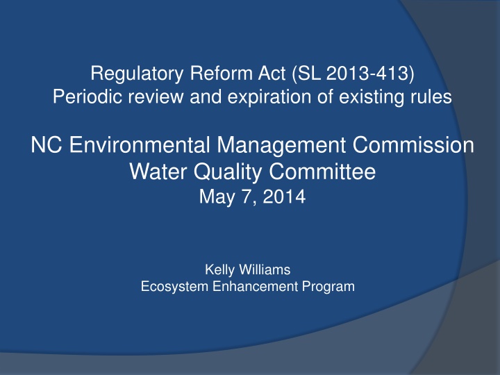 regulatory reform act sl 2013 413 periodic review