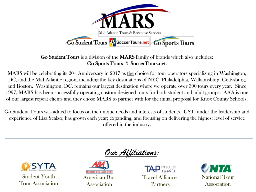 go student tours go student tours is a division