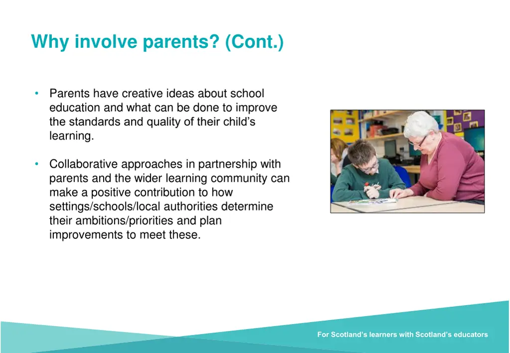 why involve parents cont