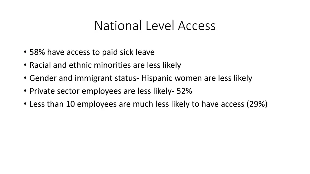 national level access