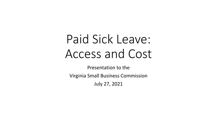 paid sick leave access and cost