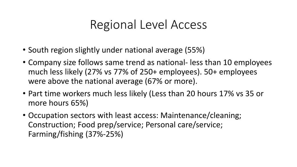 regional level access