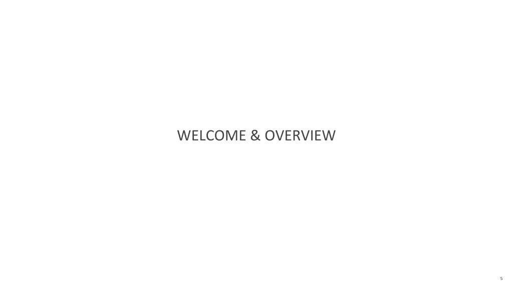 welcome overview