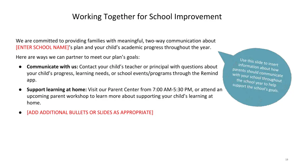 working together for school improvement