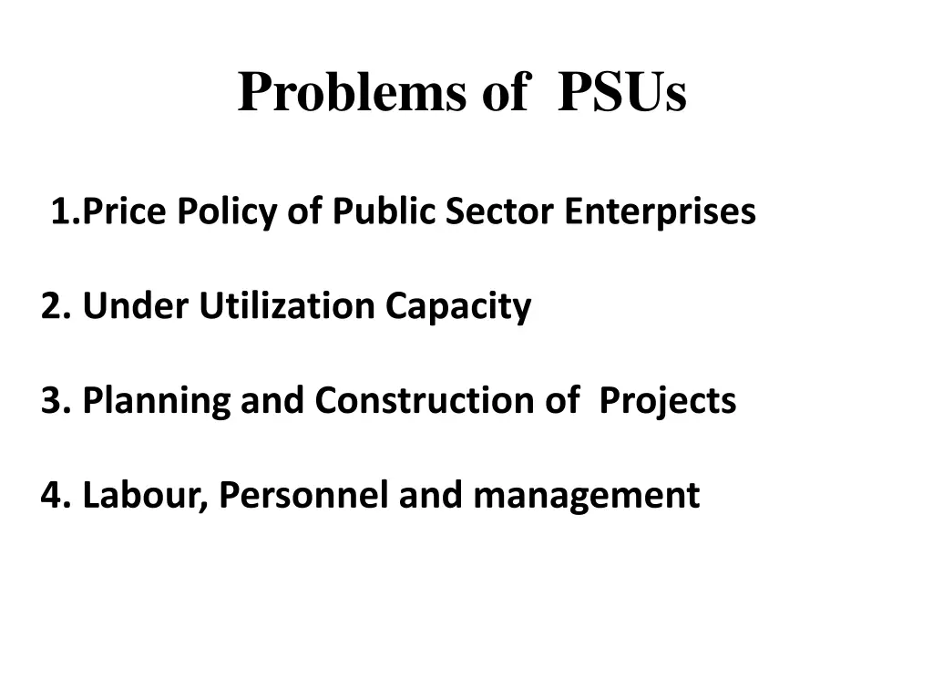 problems of psus