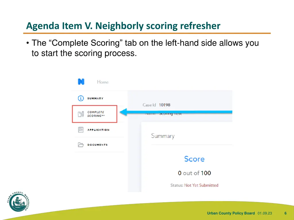 agenda item v neighborly scoring refresher 1