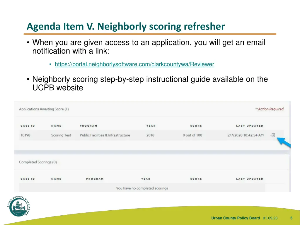 agenda item v neighborly scoring refresher