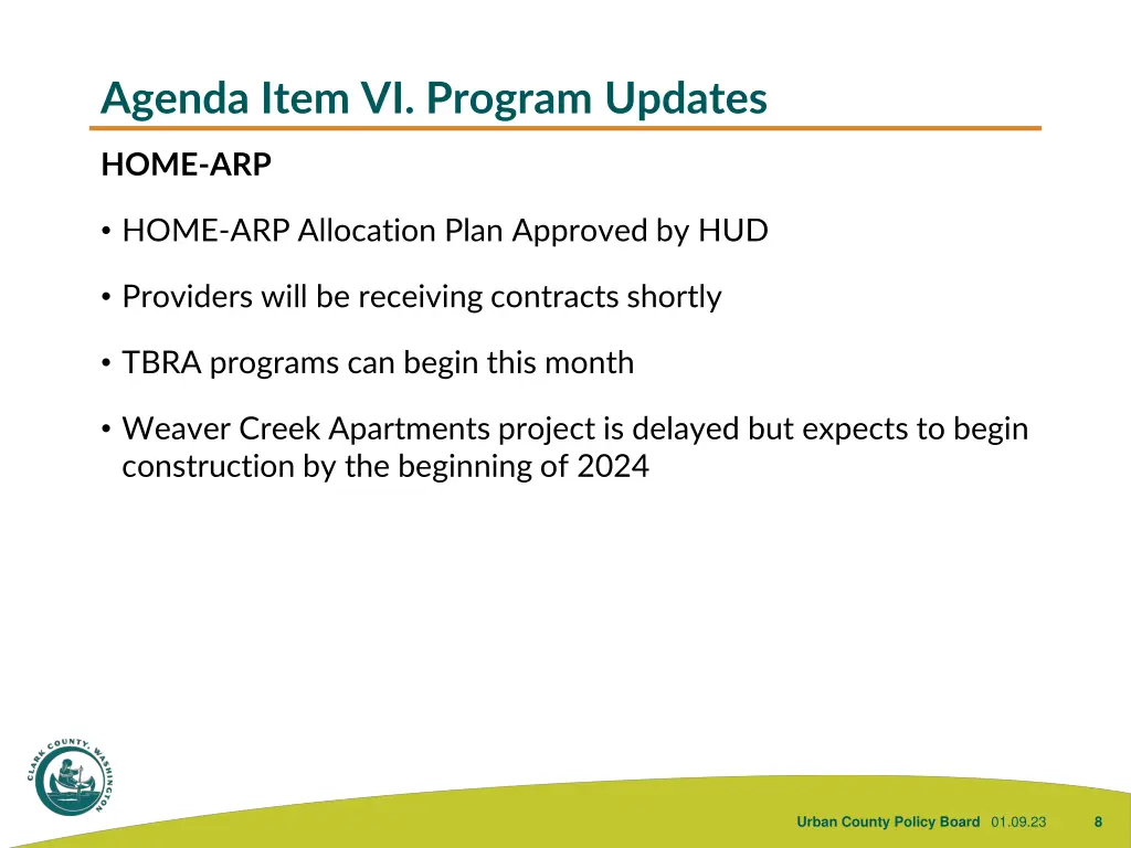 agenda item vi program updates