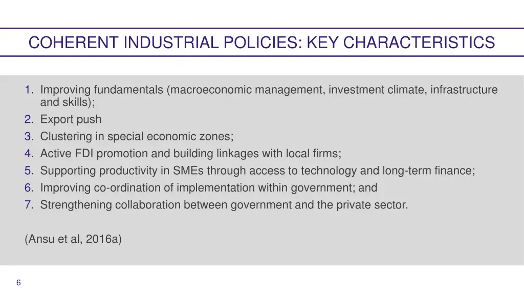 coherent industrial policies key characteristics