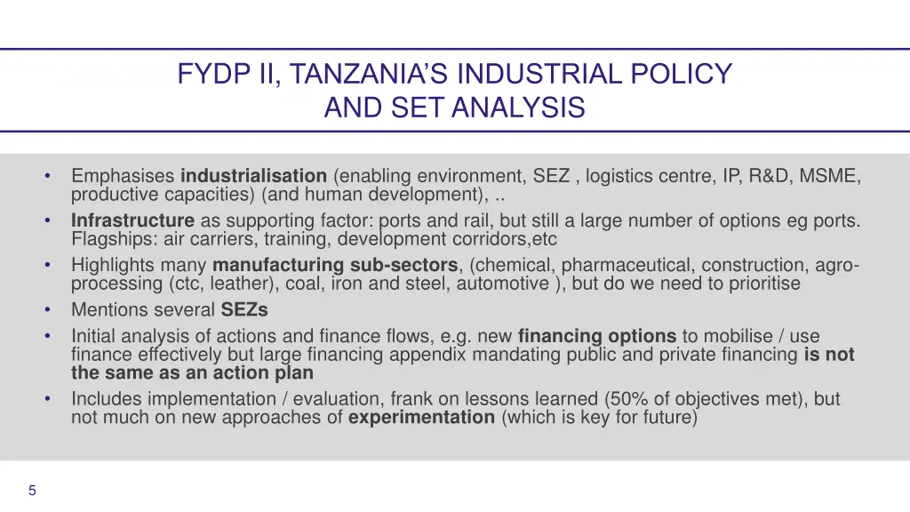 fydp ii tanzania s industrial policy