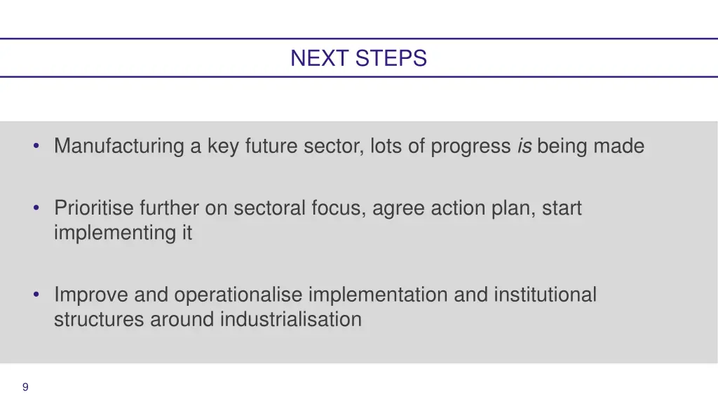 next steps