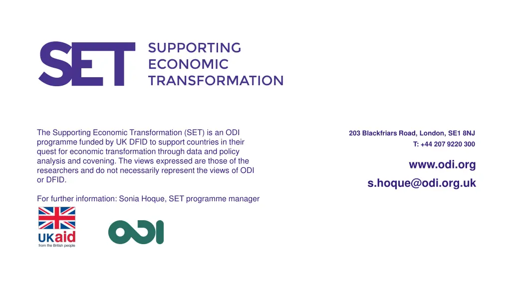 the supporting economic transformation
