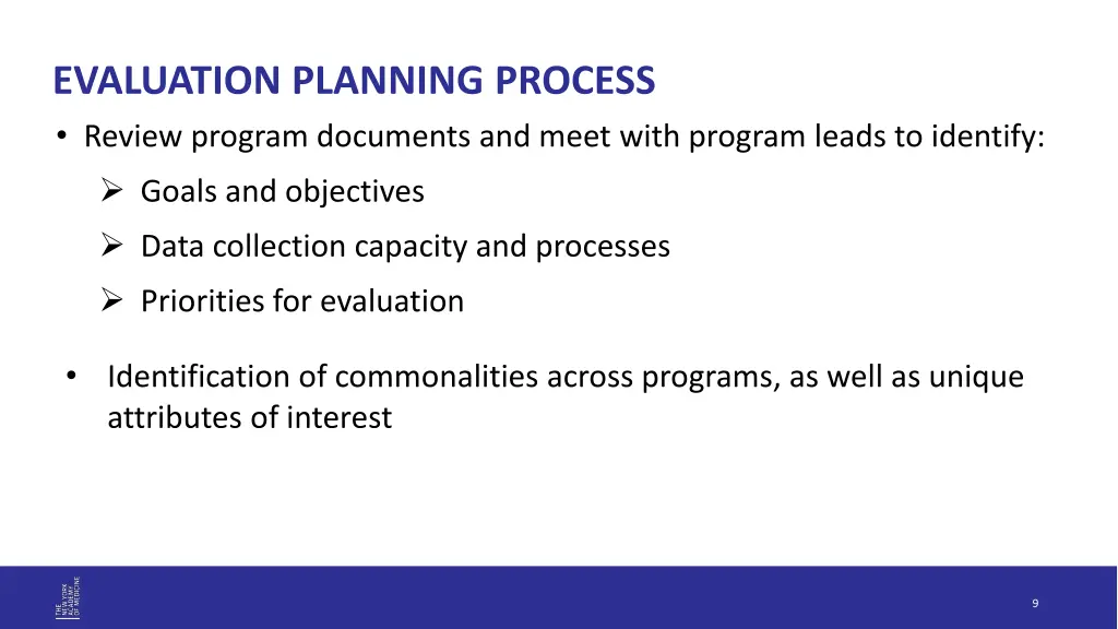 evaluation planning process