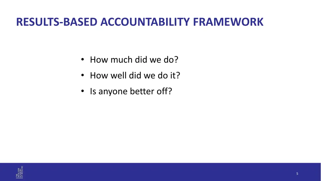 results based accountability framework