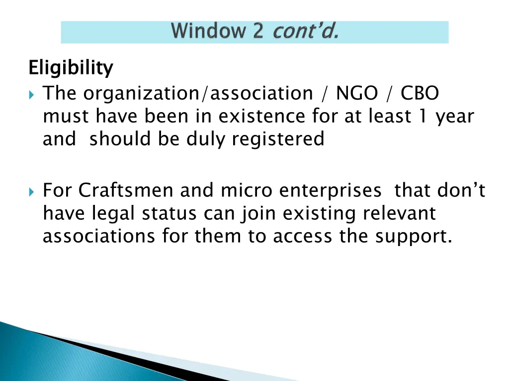 eligibility the organization association