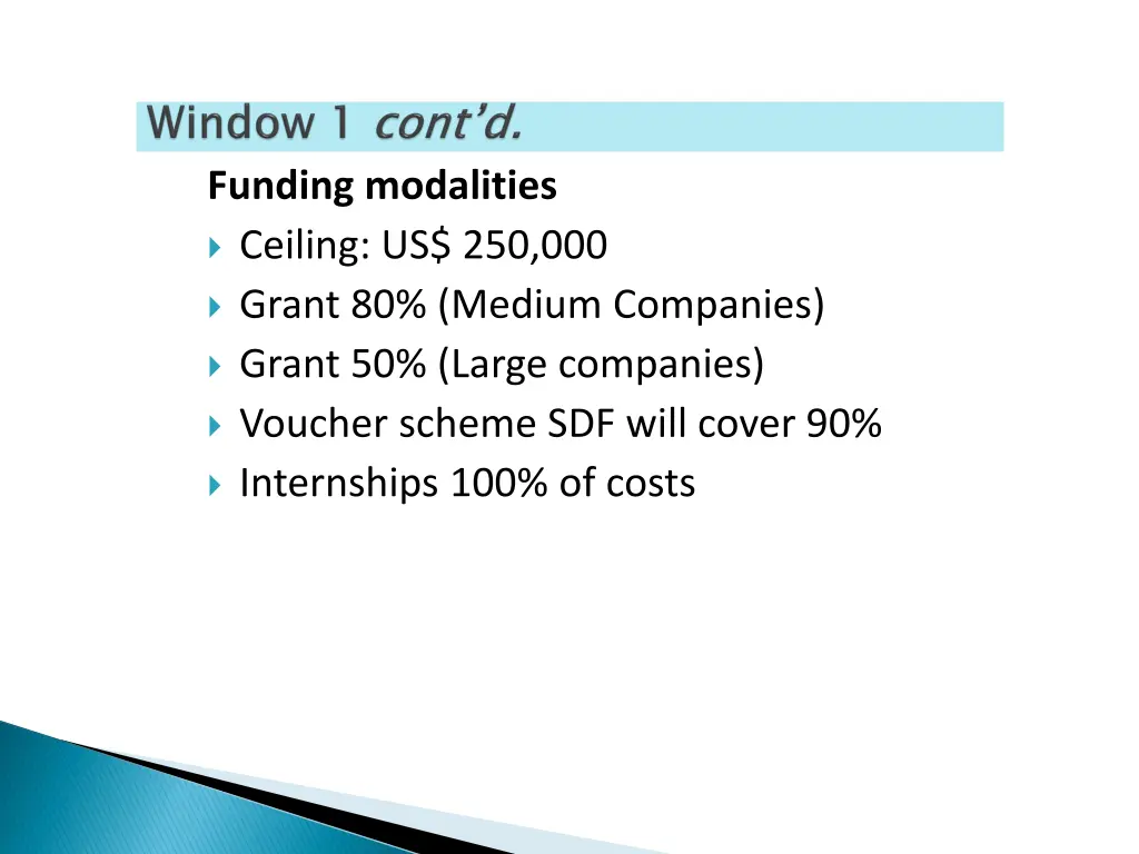 funding modalities