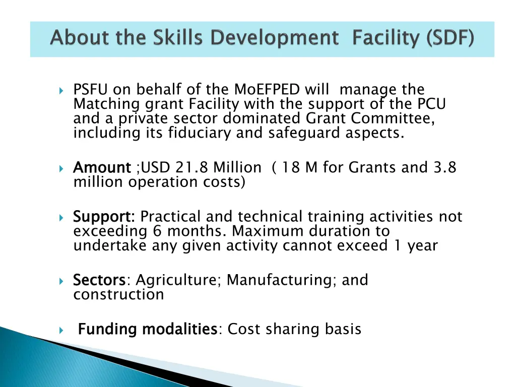 psfu on behalf of the moefped will manage