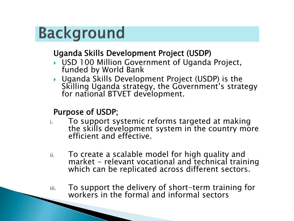 uganda skills development project usdp