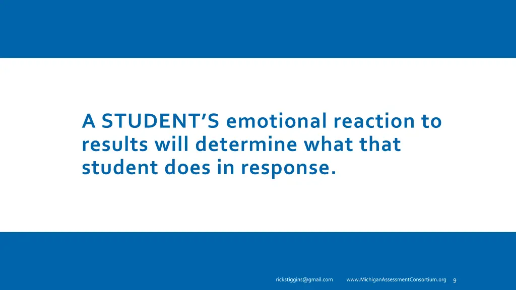 a student s emotional reaction to results will