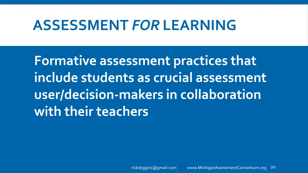 assessment for learning