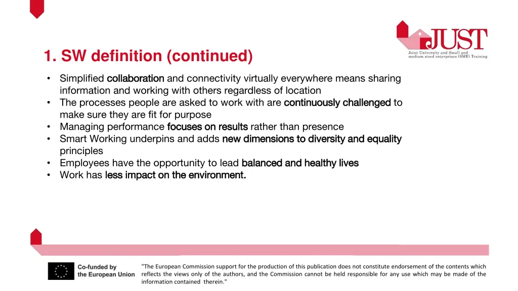 1 sw definition continued