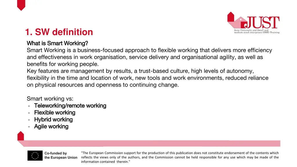 1 sw definition what is smart working what