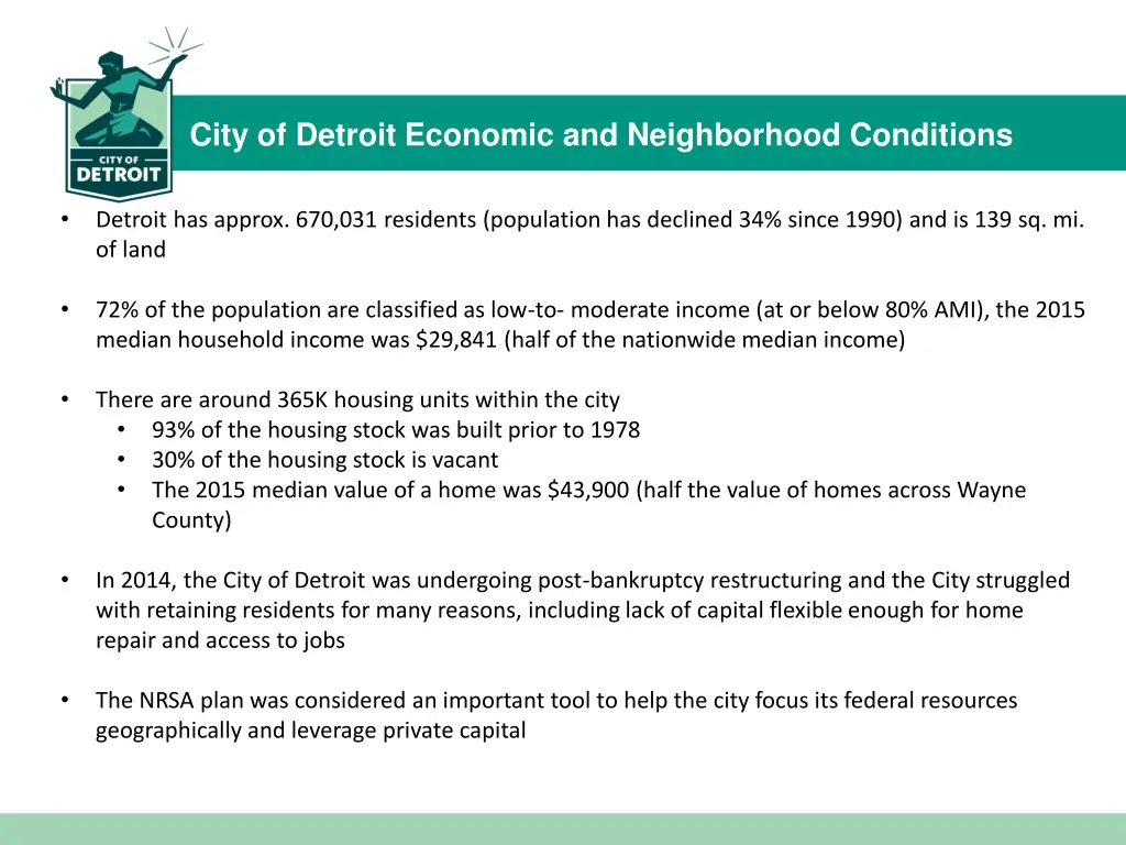city of detroit economic and neighborhood