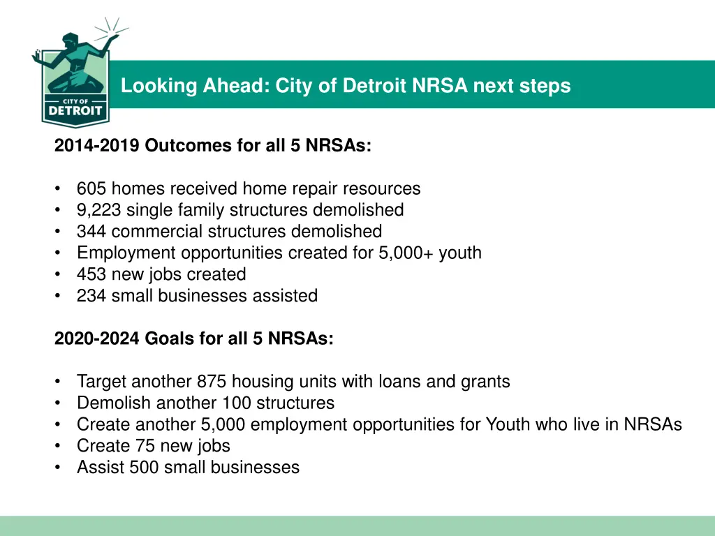 looking ahead city of detroit nrsa next steps