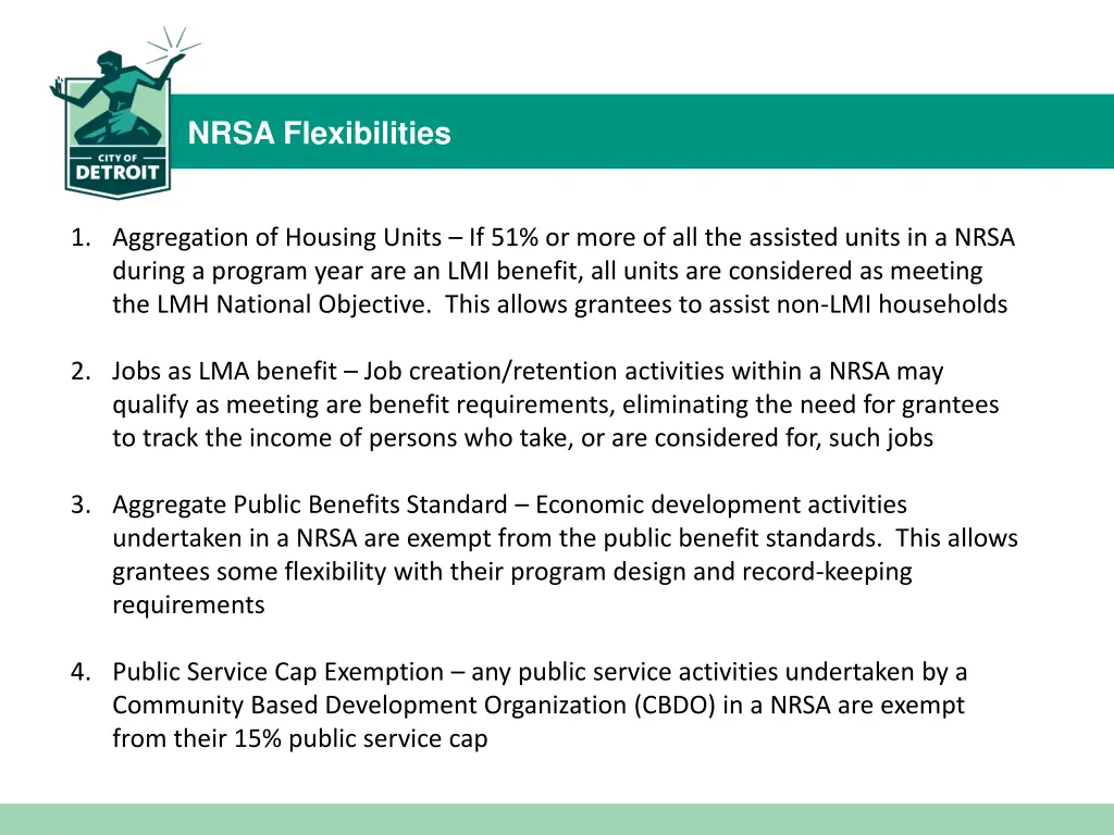 nrsa flexibilities