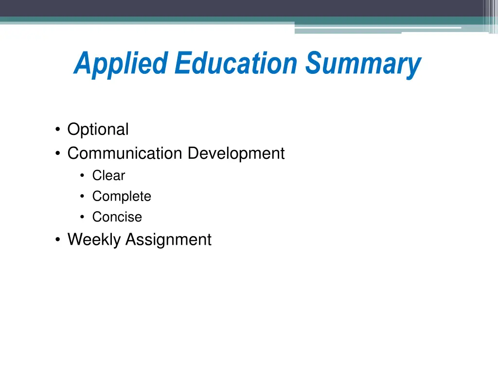 applied education summary