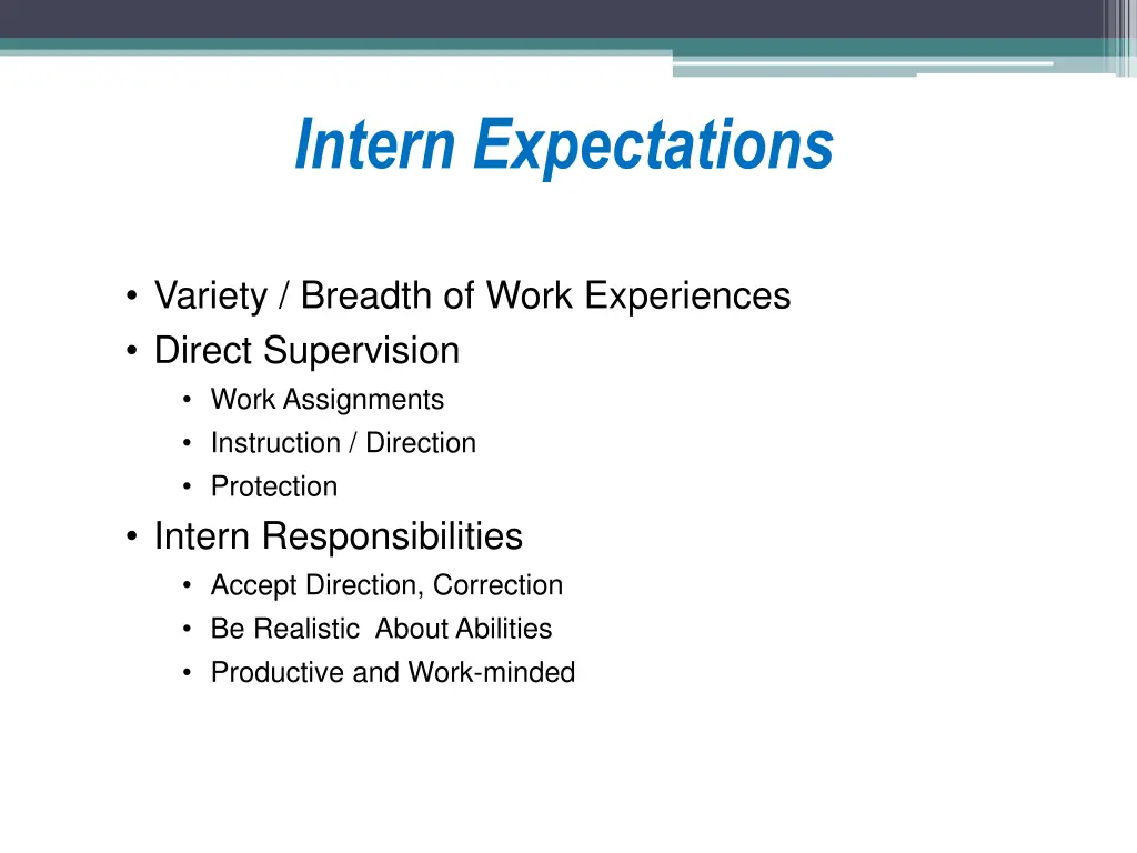 intern expectations 1