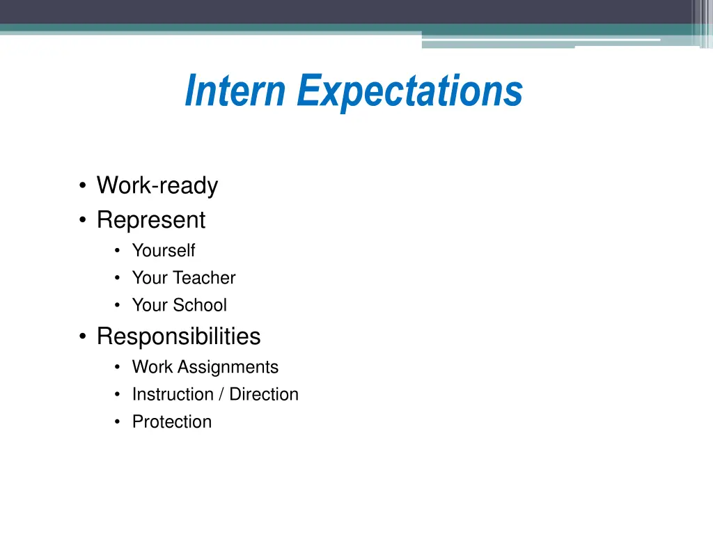 intern expectations