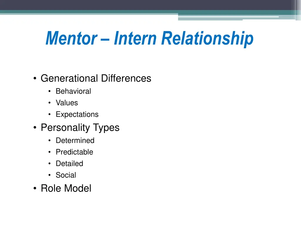 mentor intern relationship