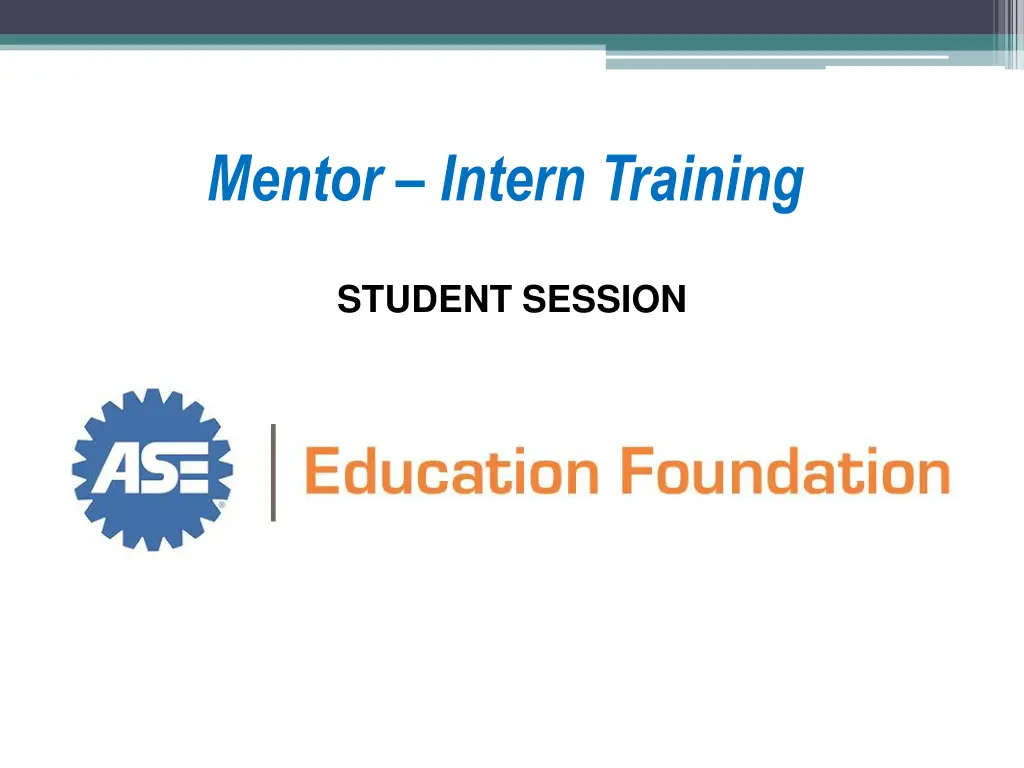 mentor intern training