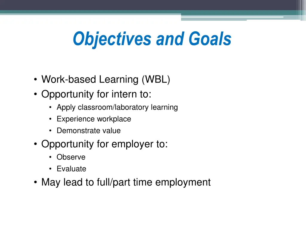 objectives and goals