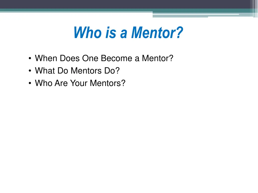 who is a mentor