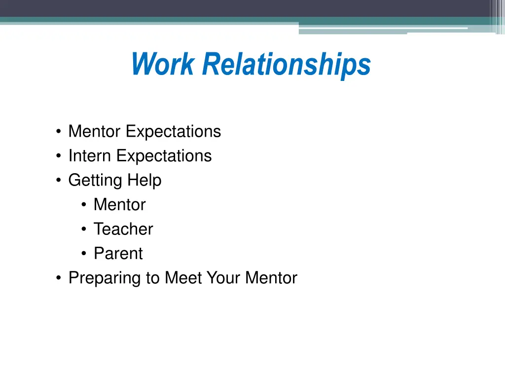 work relationships