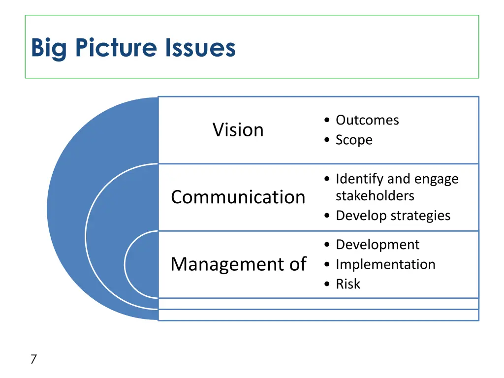 big picture issues
