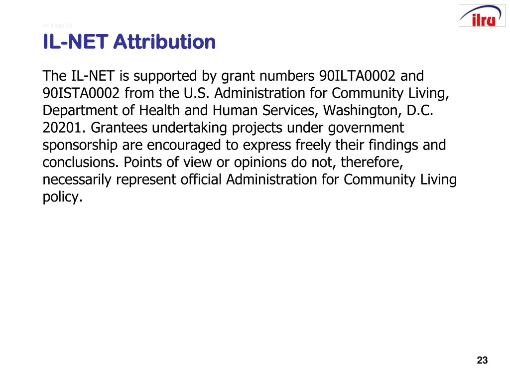 slide 23 slide 23 il il net attribution