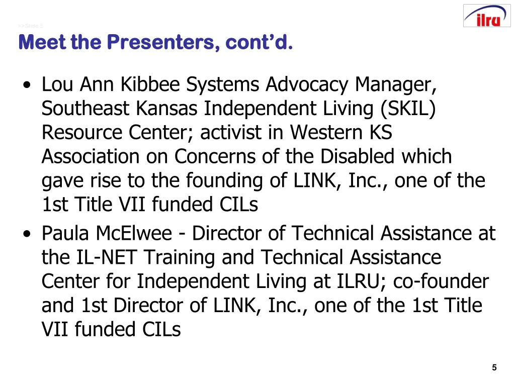slide 5 slide 5 meet the presenters cont d meet