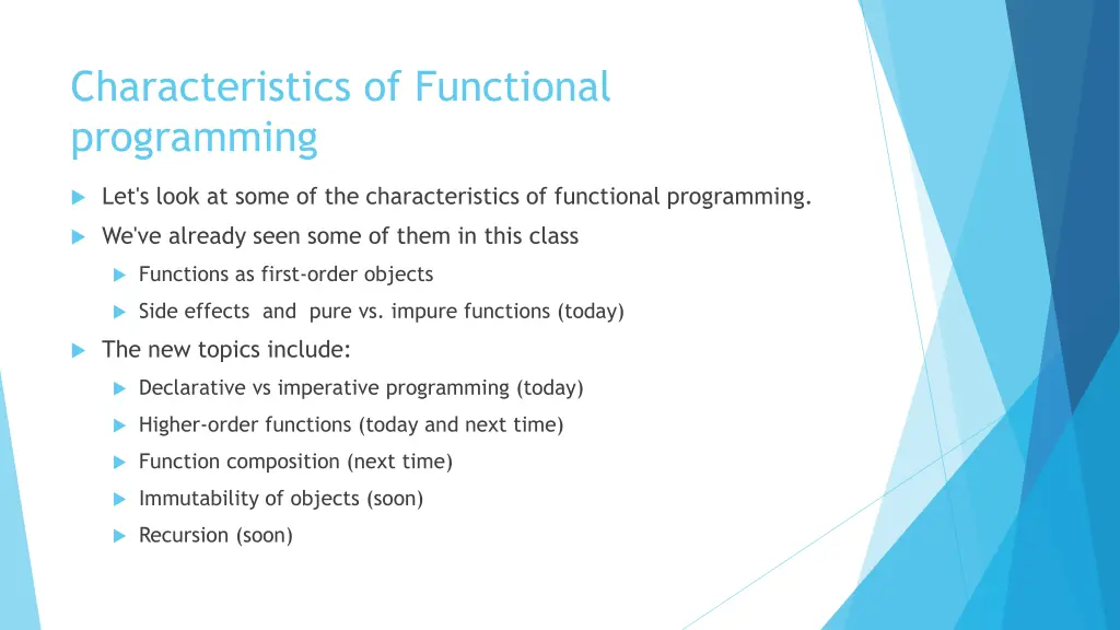 characteristics of functional programming