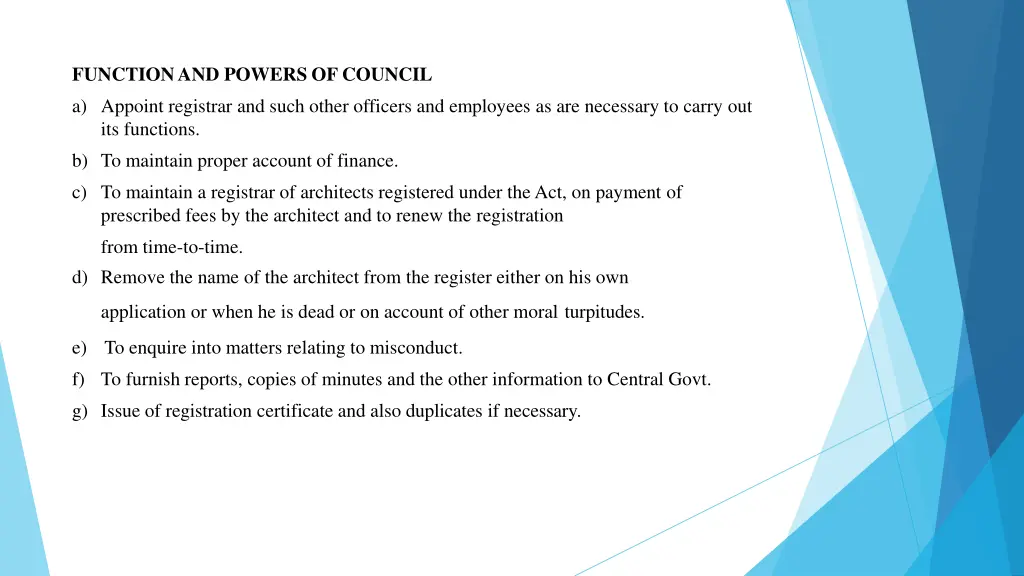 function and powers of council