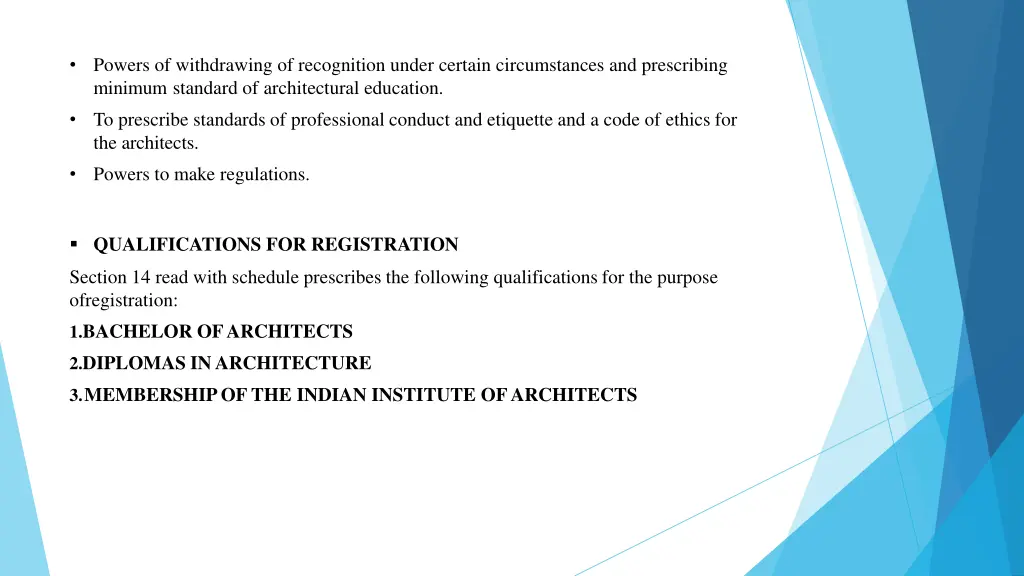 powers of withdrawing of recognition under