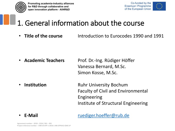 1 general information about the course 1 general
