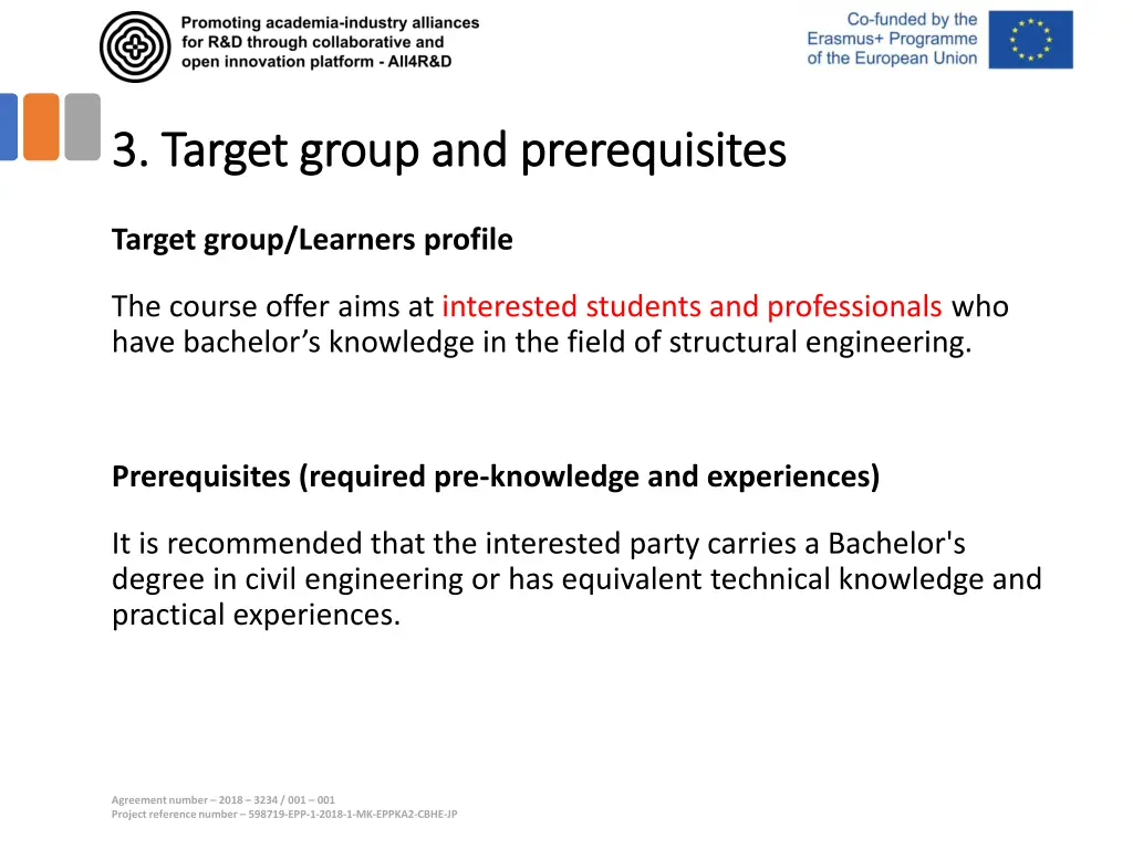 3 target group and prerequisites 3 target group