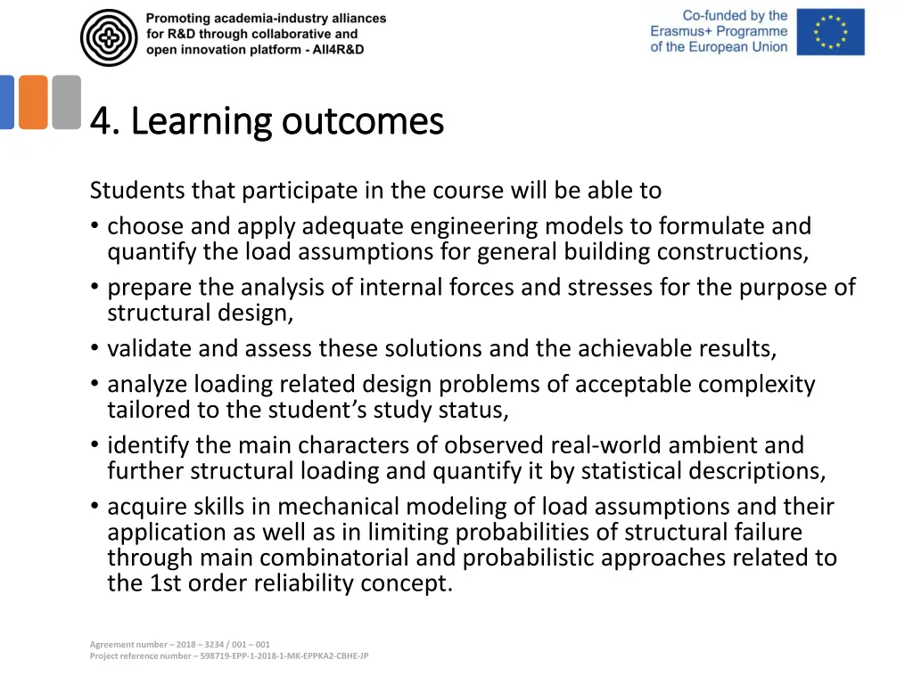 4 learning outcomes 4 learning outcomes