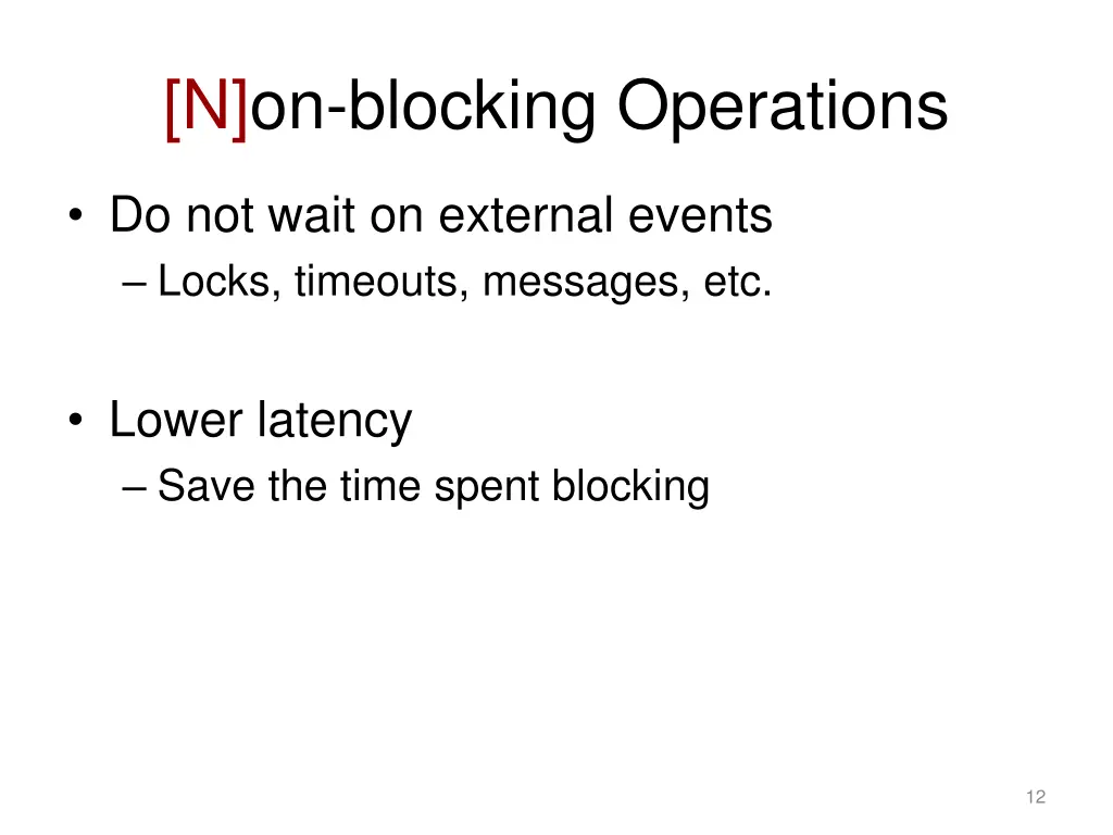 n on blocking operations
