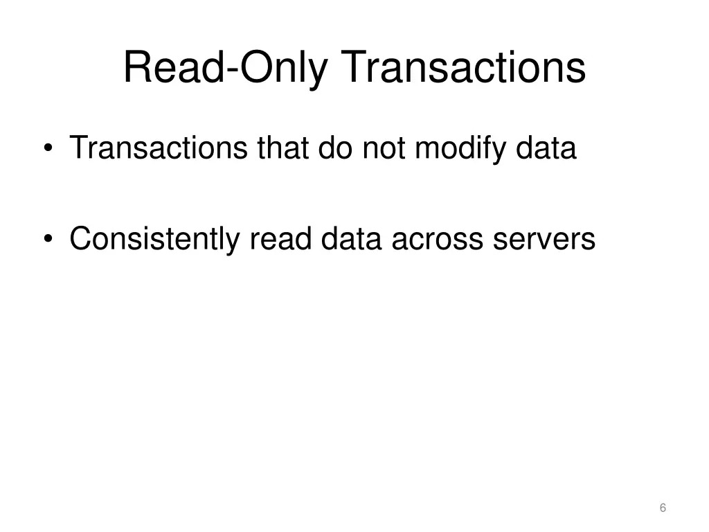 read only transactions